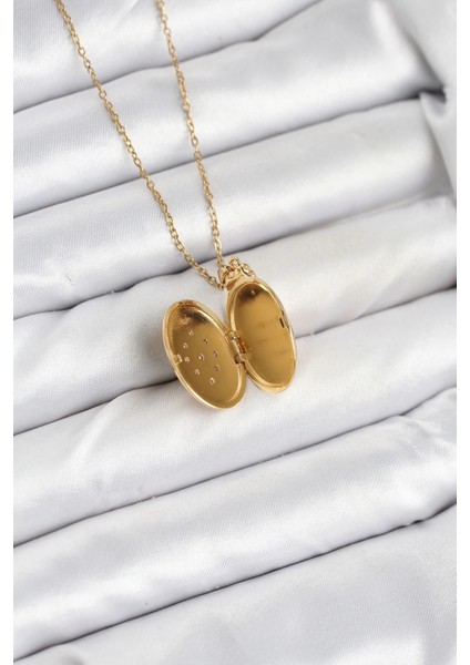 316L Çelik Zincir Gold Renk Kapaklı Açılabilir Model Kadın Kolye modelleri