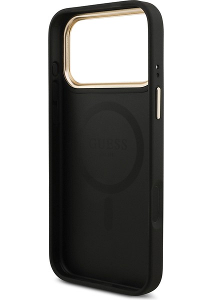 iPhone 17 Pro Max Uyumlu Kılıf Guess Lisanslı M-Safeli 4g Metal Büyük Logolu Kartlıklı Kapak Siyah modelleri
