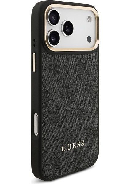 iPhone 17 Pro Max Uyumlu Kılıf Guess Lisanslı M-Safeli 4g Metal Büyük Logolu Kartlıklı Kapak Siyah