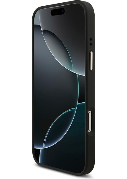 iPhone 17 Pro Max Uyumlu Kılıf Guess Lisanslı M-Safeli 4g Metal Büyük Logolu Kartlıklı Kapak Siyah