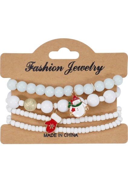 Noel Bilekliği Bohem Tarzı Elastik Ip Boncuklu (Yurt Dışından)