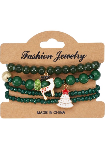 Noel Bilekliği Bohem Tarzı Elastik Ip Boncuklu (Yurt Dışından)