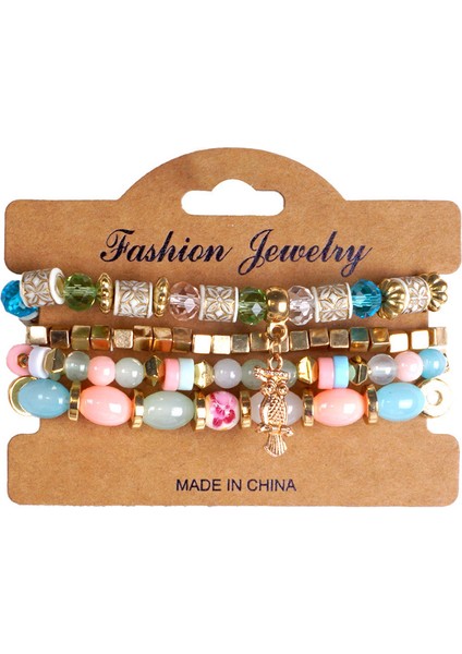 Bohem Bileklik, Etnik Retro Boncuklu Katlı Baykuş Alaşım Kolye Modeli Bileklik (Yurt Dışından)