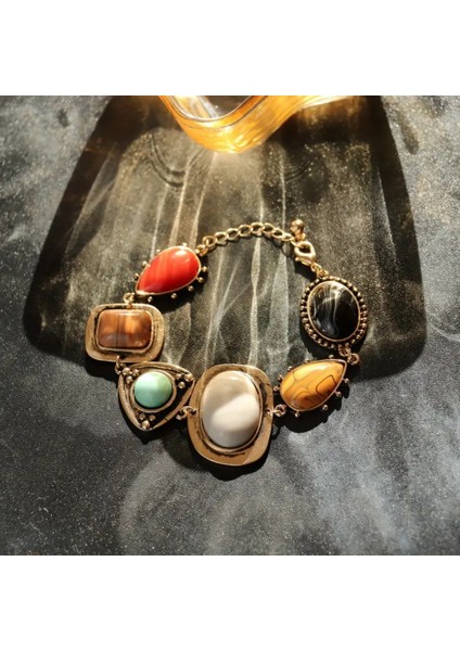 Bohem Tarzı Kadın Moda Bilekliği Reçine Taşlı Günlük, Her Kıyafağa Uygun Başbayan (Yurt Dışından)