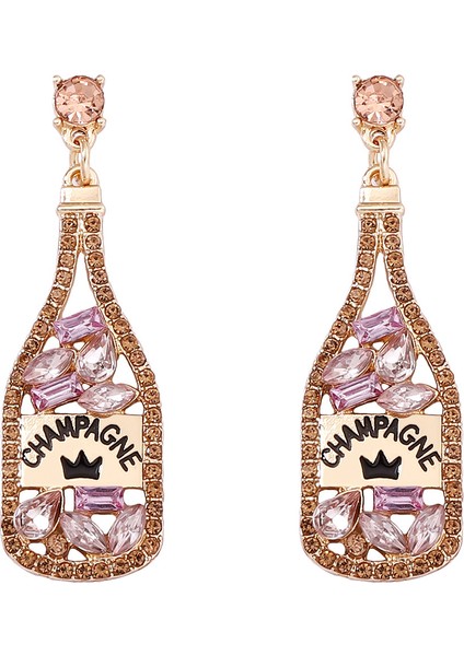 Elementli Yapay Elmaslı Harfli Şarap Şişesi Kolye Ucu (Yurt Dışından)