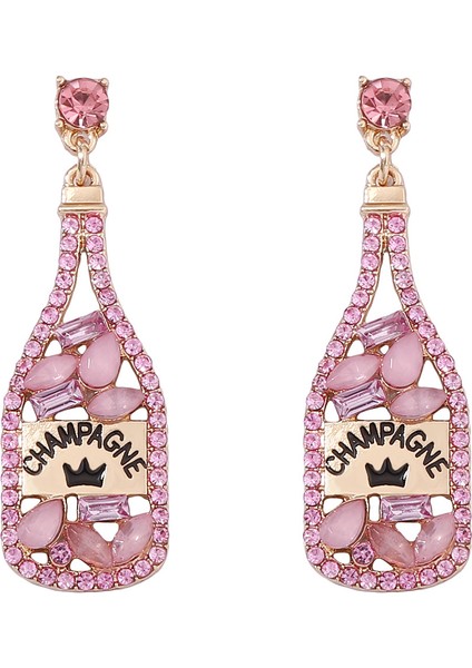 Elementli Yapay Elmaslı Harfli Şarap Şişesi Kolye Ucu (Yurt Dışından)