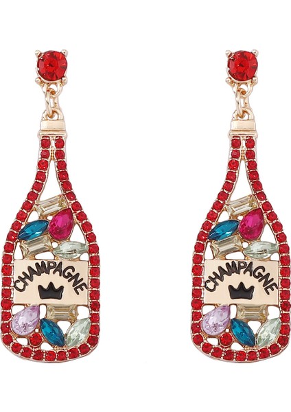 Elementli Yapay Elmaslı Harfli Şarap Şişesi Kolye Ucu (Yurt Dışından)