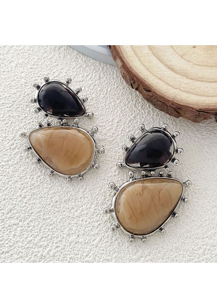 Kişisel Retro Moda Geometrik Reçine Mücevher Kolye Küpe (Yurt Dışından)