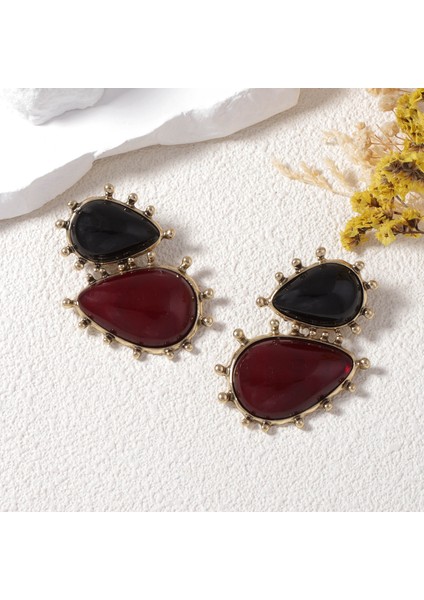 Kişisel Retro Moda Geometrik Reçine Mücevher Kolye Küpe (Yurt Dışından)