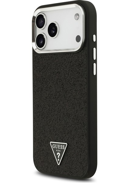 iPhone 17 Pro Max Kılıf Guess Lisanslı M-Safeli Metal Kamera Çerçeveli Üçgen Logolu Glitter Siyah fiyatları