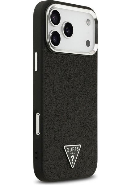 iPhone 17 Pro Max Kılıf Guess Lisanslı M-Safeli Metal Kamera Çerçeveli Üçgen Logolu Glitter Siyah fırsatları