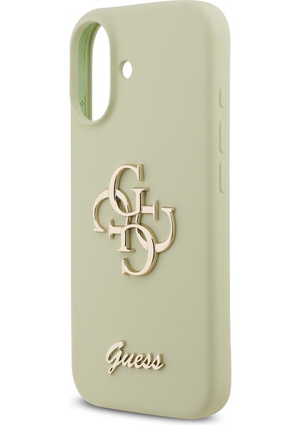 iPhone 17 Uyumlu Kılıf Guess Orjinal Lisanslı Grained Yazı Logolu Kapak Yeşil