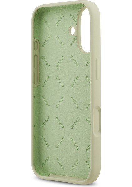iPhone 17 Uyumlu Kılıf Guess Orjinal Lisanslı Grained Yazı Logolu Kapak Yeşil