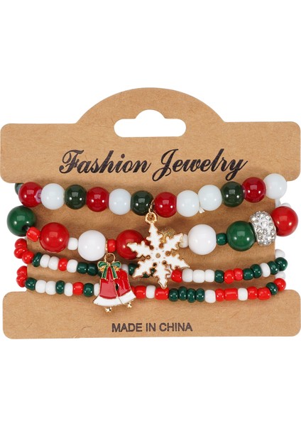 Noel Bilekliği Bohem Tarzı Elastik Ip Boncuklu (Yurt Dışından)