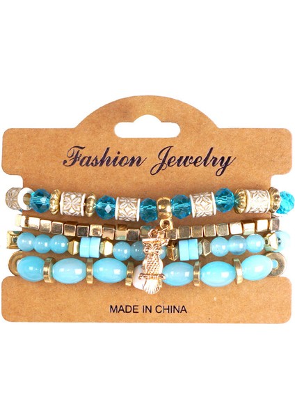 Bohem Bileklik, Etnik Retro Boncuklu Katlı Baykuş Alaşım Kolye Modeli Bileklik (Yurt Dışından)