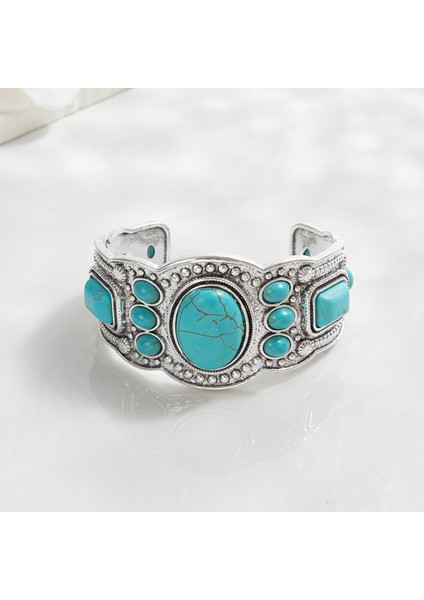 Fransız Retro Etnik Tarz Turkuaz Bileklik Kadın Bohem Tarzı Bilezik Bileklik (Yurt Dışından)