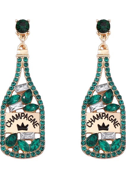 Elementli Yapay Elmaslı Harfli Şarap Şişesi Kolye Ucu (Yurt Dışından)