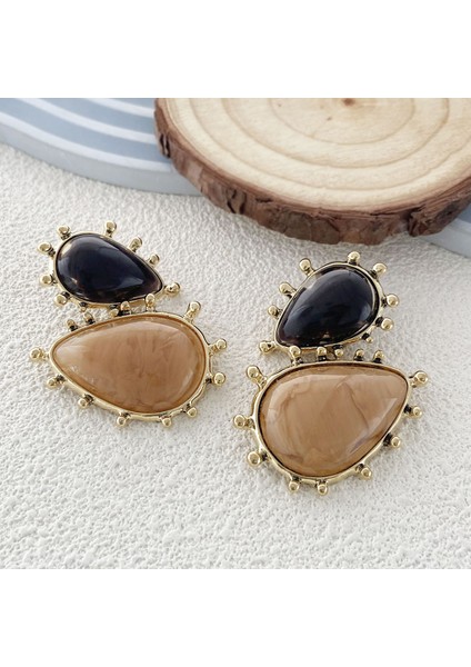 Kişisel Retro Moda Geometrik Reçine Mücevher Kolye Küpe (Yurt Dışından)