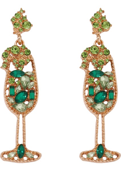 Inci ve Yapay Elmaslı Şarap Kupası Şeklinde Moda, Zarif ve Lüks Tarzda Küpe (Yurt Dışından)