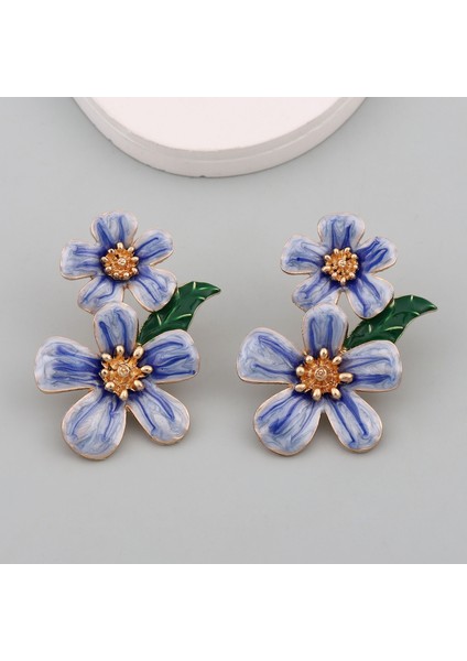 Moda Özel Tasarım Çiçekli Damla Küpe, Zıt Renklerle Uyumlu Küpeler (Yurt Dışından)