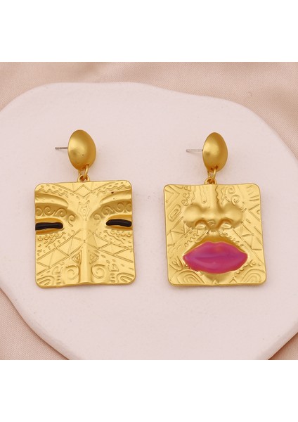 Çok Uyumlu Retro Yüz Hatları, Yüksek Kali Moda Fransız Tarzı Zarif Hafif Lüks Niche Kişilik Küpe Kolye Eşarp (Yurt Dışından)