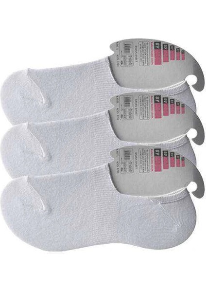 Beyaz Kadın Babet Çorap 3 Çift