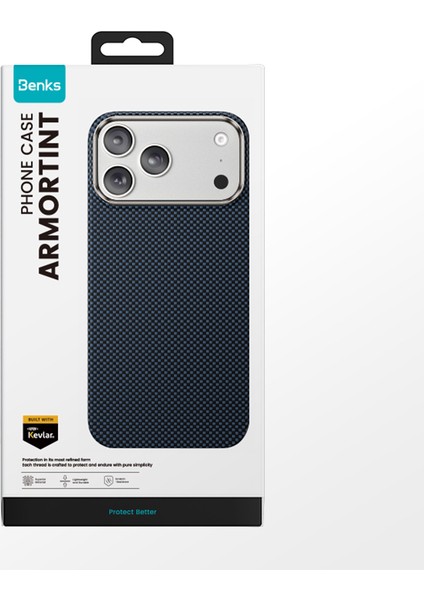 iPhone 17 Pro Uyumlu Kılıf M-Safe Özellikli Benks Yeni Seri Armortint Armorair Kevlar Kapak Mavi indirimleri