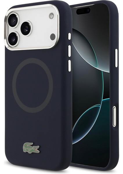 iPhone 17 Pro Max Kılıf Lacoste Lisanslı M-Safeli Ikonik Metal Kamera Çerçeveli Silikon Kapak Lacive