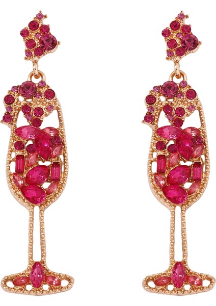 Inci ve Yapay Elmaslı Şarap Kupası Şeklinde Moda, Zarif ve Lüks Tarzda Küpe (Yurt Dışından)