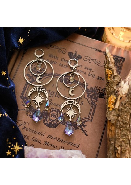 Avrupa-Amerika Damla Ay Tutucu Damla Küpe, Kendine Ait Bohem ve Hippi Tarzı Gelin Küpesi (Yurt Dışından)