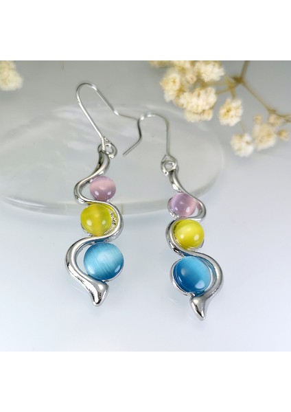 Pomia Yaratıcı Kıvrımlı Dalgalı Küpe (Yurt Dışından)