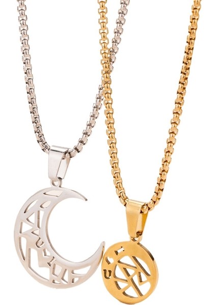 Içi Boş Paslanmaz Çelikten Çiftler Için Kalp Şeklinde Titanyum Çelik Kolye Ucu (Yurt Dışından)