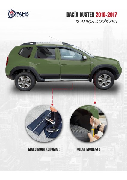 Dacia Duster 2010-2017 Uyumlu Dodik Seti 12 Parça (Duster Baskılı) modelleri