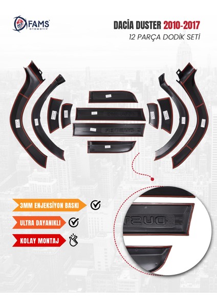 Dacia Duster 2010-2017 Uyumlu Dodik Seti 12 Parça (Duster Baskılı) fırsatları