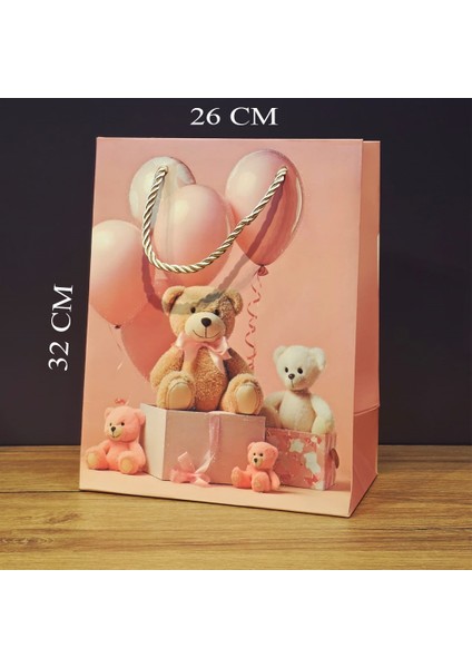 Büyük Boy Sevimli Ayıcıklar Tasarımlı Hediyelik Çanta