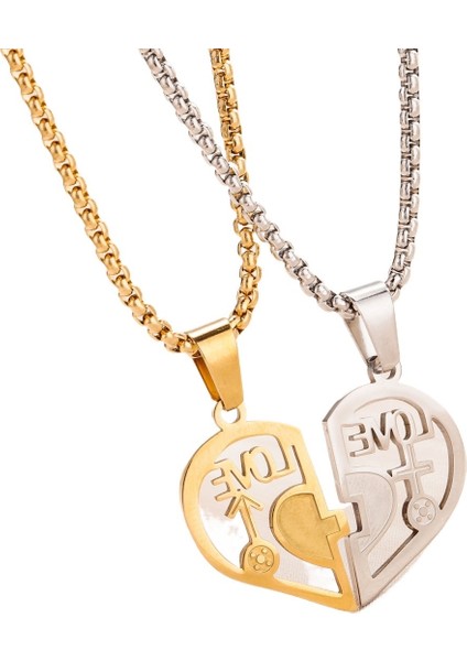 Içi Boş Paslanmaz Çelikten Çiftler Için Kalp Şeklinde Titanyum Çelik Kolye Ucu (Yurt Dışından)