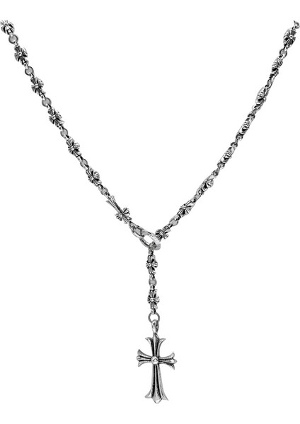 Çapraz Püskül Kolye, Ekstra Uzun, Çift Kazak Zinciri (Yurt Dışından)