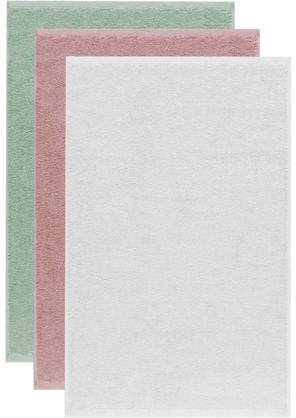 3 lü Düz Renk El Yüz Havlu Seti &amp;#37;100 Pamuklu 50x90 Cm Yeşil Gül Beyaz fiyatları