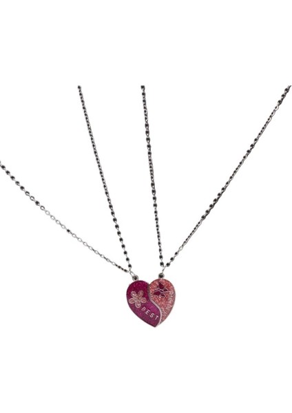 En Iyi Arkadaş Dostluk Kolyesi, Basit Öğrenci Aksesuarı, Bir Çift Kalp Şeklinde Kolye (Yurt Dışından)