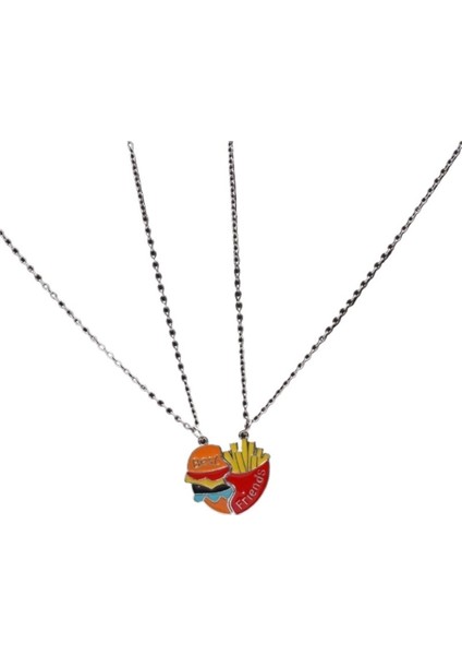 En Iyi Arkadaş Dostluk Kolyesi, Basit Öğrenci Aksesuarı, Bir Çift Kalp Şeklinde Kolye (Yurt Dışından)