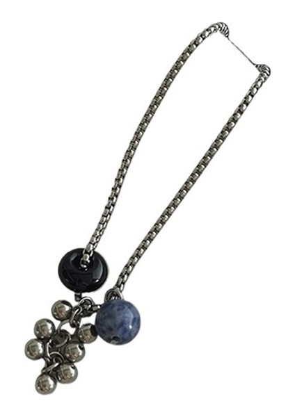 Doğal Taş Titanyum Çelik Üzüm Salkımı Kolye Kazak Zinciri (Yurt Dışından)