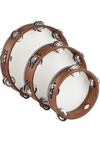 3 Adet Ahşap El Tutuldu Perküsyon Bubourine Tef Kilise Düğün Parti Dans Için Müzik Aleti (Yurt Dışından)