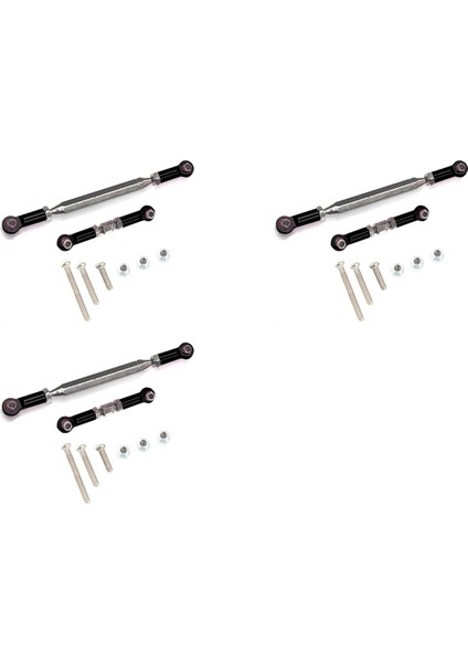 3x Metal Ayarlanabilir Direksiyon Bağlantısı Servo Bağlantı Çekme Çubuk Turnikili Mn D90 D99 Mn-90 Fj-45 1/12 Rc Araç Çağrı Siyah (Yurt Dışından)
