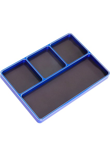 1/10 1/8 Rc Model Araç Metal Cnc Dört Izgara Basit Vidalı Disk Depolama Kutusu Metal Somun Vida Tepsisi Mavi (Yurt Dışından)