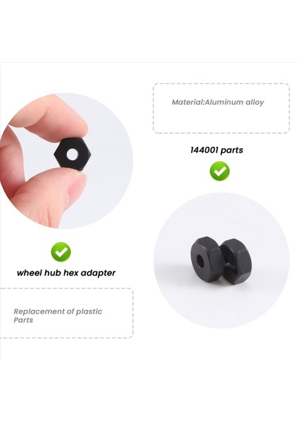 Alüminyum Alaşım 12MM Birleştirici Tekerlek Hub Hex Adaptör Wltoys Için Yükseltmeler 144001 1/14 Rc Araba Yedek Parçaları Siyah (Yurt Dışından) indirimleri