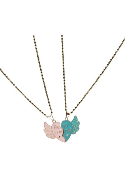 En Iyi Arkadaş Dostluk Kolyesi, Basit Öğrenci Aksesuarı, Bir Çift Kalp Şeklinde Kolye (Yurt Dışından)