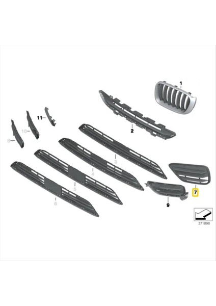 Bmw X3 F25 51117338513 Bmw Parçaları Için 1 Pc Sol Ön Tampon Örgü Sis Frame Çerçeve (Yurt Dışından) fırsatları