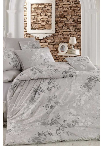 Çift Kişilik Nevresim Takımı Pamuklu Gümüş Çiçek fiyatları