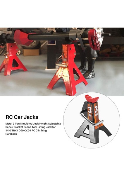 2pcs Metal 3 Ton Simüle Edilmiş Jak Yüksekliği Ayarlanabilir Onarım Sahne Aracı 1/10 Trx4 Için Kaldırma Jak (Yurt Dışından) fırsatları