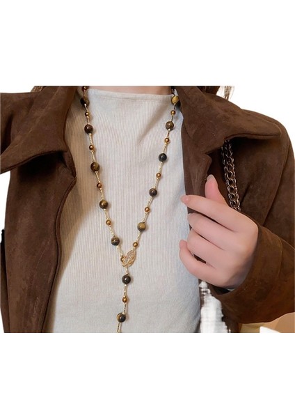 Kadınlar Için Kaplan Gözü Boncuklu Uzun Kazak Kolye, Sonbahar ve Kış (Yurt Dışından) fiyatları